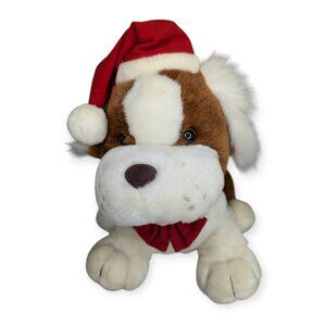 Vintage Great American Fun Singing Barking Dog Christmas Musical Plush 12" Works